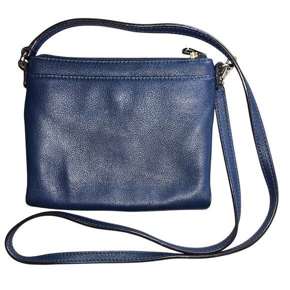 Michael Kors Fulton Cadet Blue Leather Crossbody Bag Authenticated - Picture 7 of 15